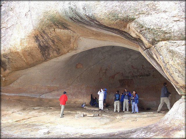San Rock Inscriptions in one of the caves at Matobo National Park