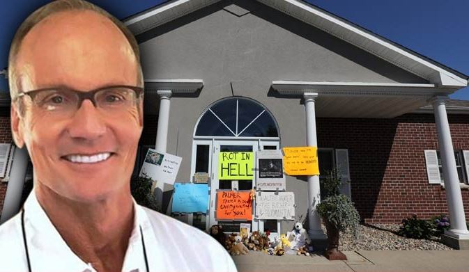 Dr. Walter Palmer's dentist practice opened quietly on Monday, August 7 2015 with new Security Guards on the premise. 